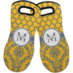 Damask & Moroccan Neoprene Oven Mitts - Set of 2 w/ Name and Initial