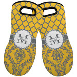 Damask & Moroccan Neoprene Oven Mitts - Set of 2 w/ Name and Initial