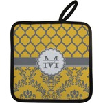 Damask & Moroccan Pot Holder w/ Name and Initial