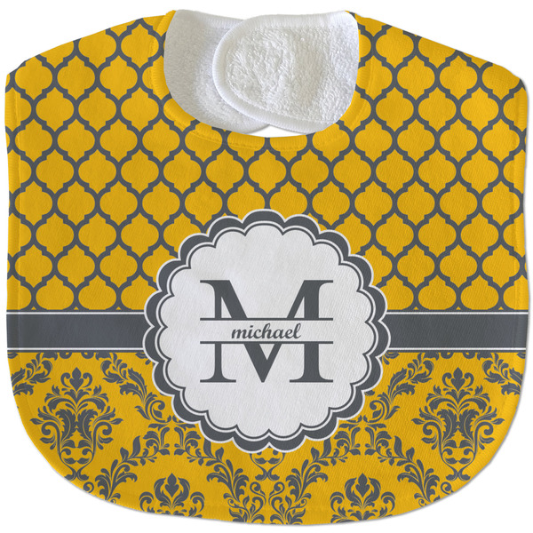 Damask & Moroccan New Baby Bib - Closed and Folded