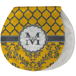 Damask & Moroccan Burp Pad - Velour w/ Name and Initial