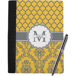Damask & Moroccan Notebook Padfolio - Large w/ Name and Initial