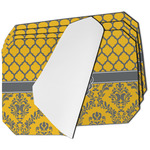 Damask & Moroccan Dining Table Mat - Octagon - Set of 4 (Single-Sided) w/ Name and Initial