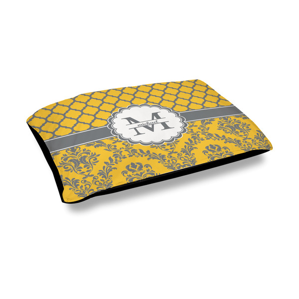 Custom Damask & Moroccan Outdoor Dog Bed - Medium (Personalized)