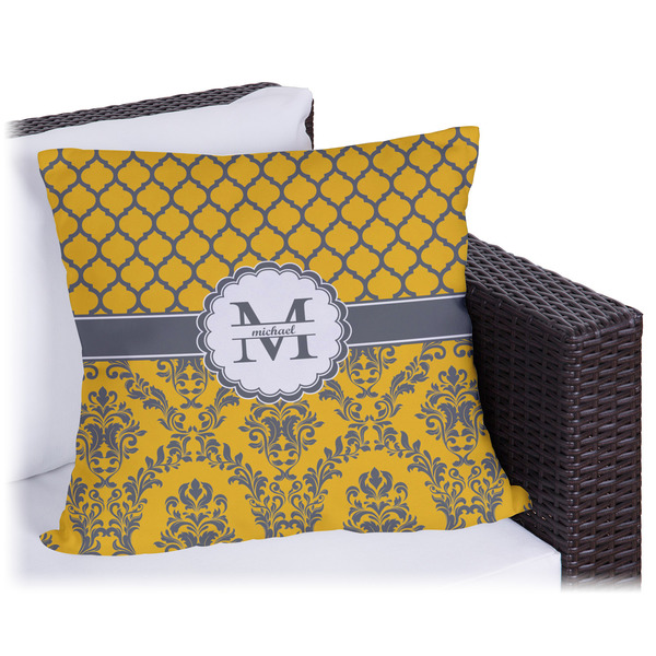 Custom Damask & Moroccan Outdoor Pillow - 18" (Personalized)