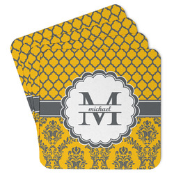 Damask & Moroccan Paper Coasters w/ Name and Initial