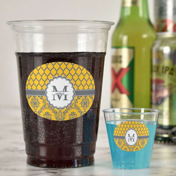Damask & Moroccan Party Cups - 16oz - In Context