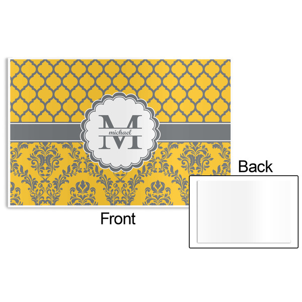 Damask & Moroccan Disposable Paper Placemat - Front & Back