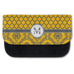 Damask & Moroccan Canvas Pencil Case w/ Name and Initial