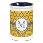 Damask & Moroccan Ceramic Pencil Holders - Blue