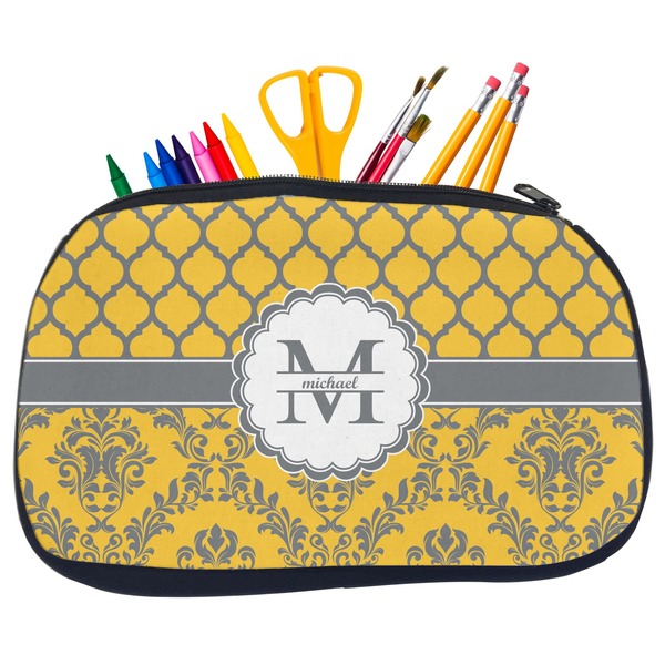 Damask & Moroccan Pencil / School Supplies Bags - Medium