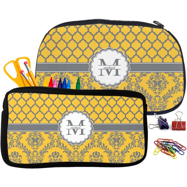 Damask & Moroccan Pencil / School Supplies Bags Small and Medium