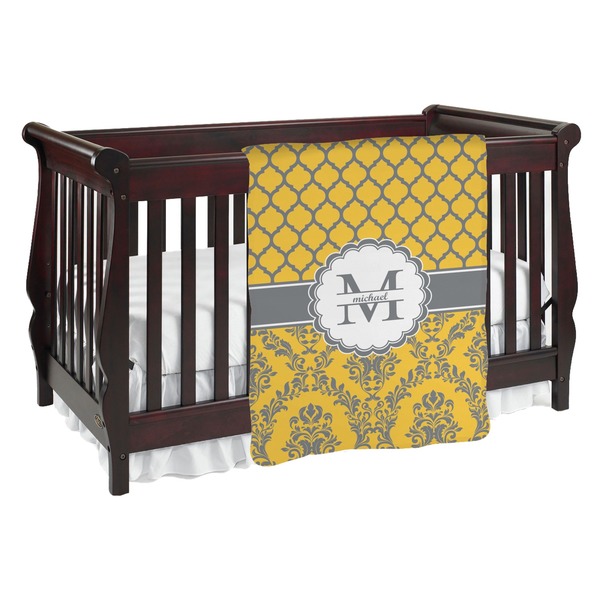 Custom Damask & Moroccan Baby Blanket (Single Sided) (Personalized)
