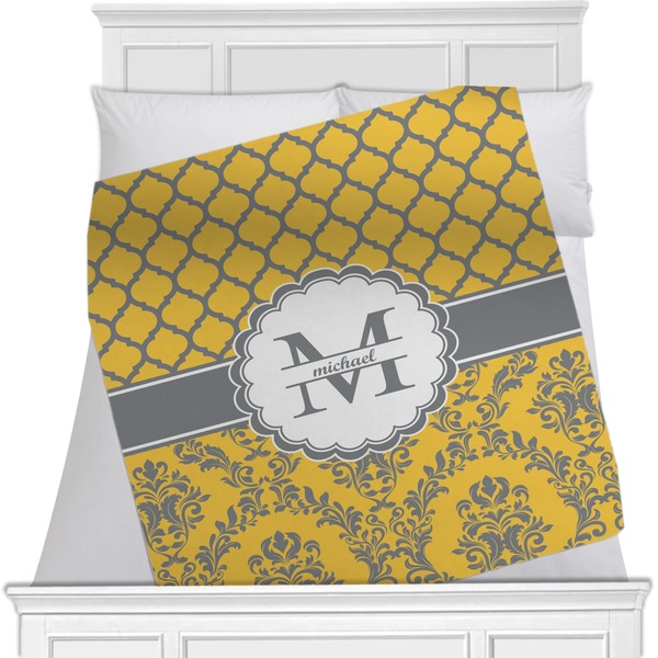 Custom Damask & Moroccan Minky Blanket - Toddler / Throw - 60"x50" - Single Sided (Personalized)