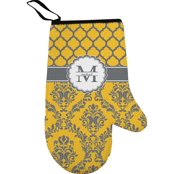 Custom Damask & Moroccan Right Oven Mitt (Personalized)