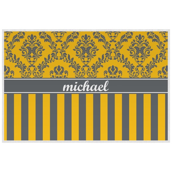 Damask & Moroccan Personalized Placemat (Back)