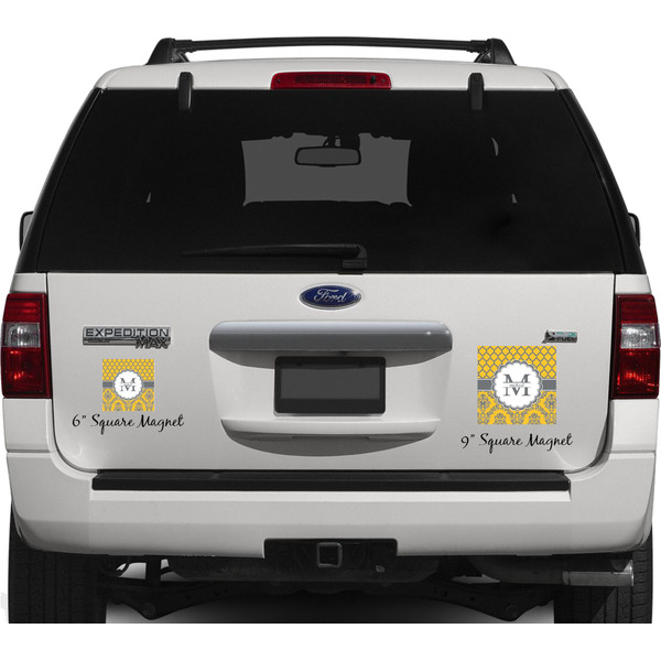 Damask & Moroccan Personalized Square Car Magnets on Ford Explorer