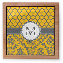 Damask & Moroccan Pet Urn w/ Name and Initial