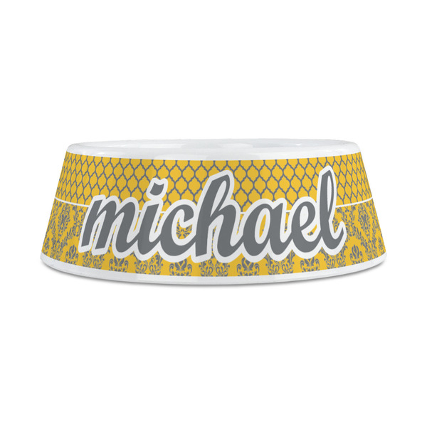 Damask & Moroccan Plastic Dog Bowls - Medium - FRONT