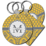 Damask & Moroccan Plastic Keychain (Personalized)