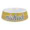 Damask & Moroccan Plastic Dog Bowl - Large (Personalized)