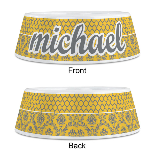 Damask & Moroccan Plastic Pet Bowls - Medium - APPROVAL