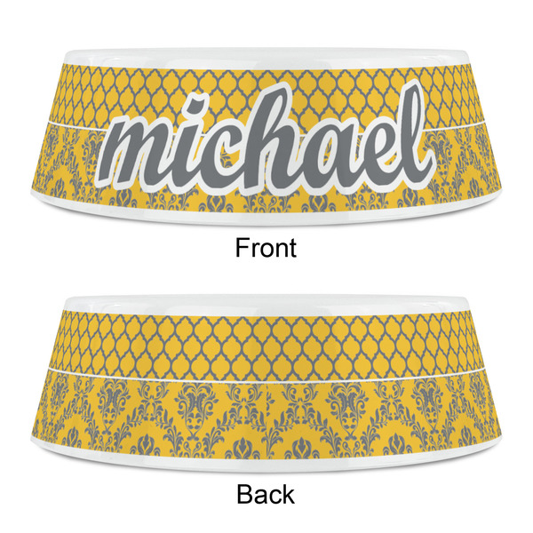 Damask & Moroccan Plastic Pet Bowls - Small - APPROVAL