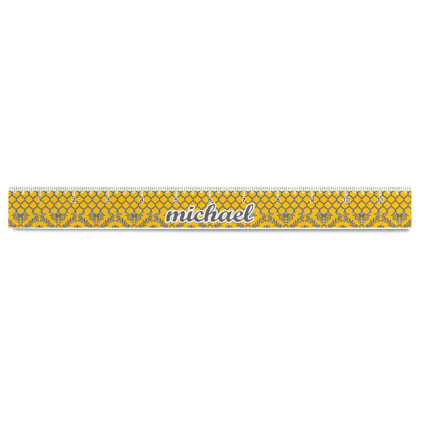 Damask & Moroccan Plastic Ruler - 12" - FRONT