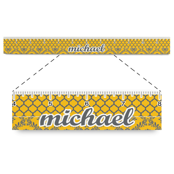 Custom Damask & Moroccan Plastic Ruler - 12" (Personalized)