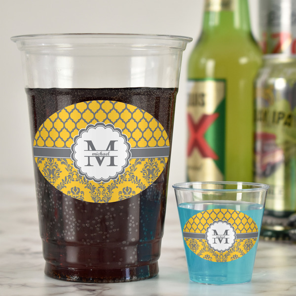 Damask & Moroccan Plastic Shot Glasses - In Context