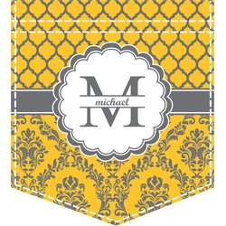 Damask & Moroccan Iron On Faux Pocket (Personalized)