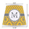 Damask & Moroccan Poly Film Empire Lampshade - Dimensions