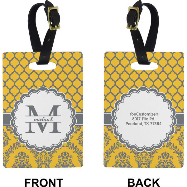 Damask & Moroccan Rectangle Luggage Tag (Front + Back)