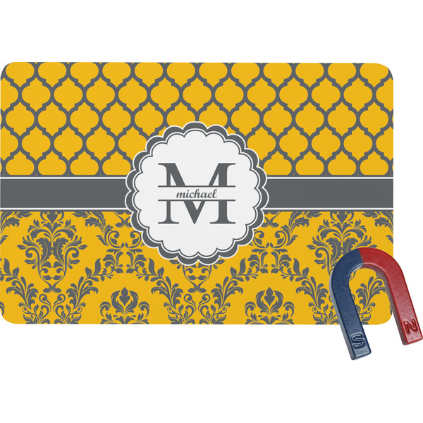 Custom Damask & Moroccan Rectangular Fridge Magnet (Personalized)
