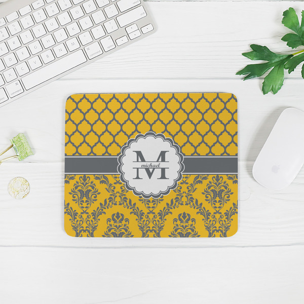 Damask & Moroccan Rectangular Mouse Pad - LIFESTYLE 2