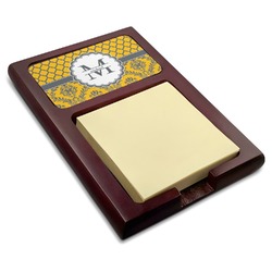 Damask & Moroccan Red Mahogany Sticky Note Holder (Personalized)