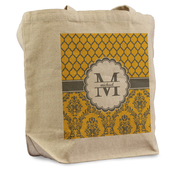 Custom Damask & Moroccan Reusable Cotton Grocery Bag (Personalized)