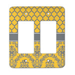 Damask & Moroccan Rocker Style Light Switch Cover - Two Switch