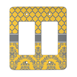 Damask & Moroccan Rocker Style Light Switch Cover - Two Switch