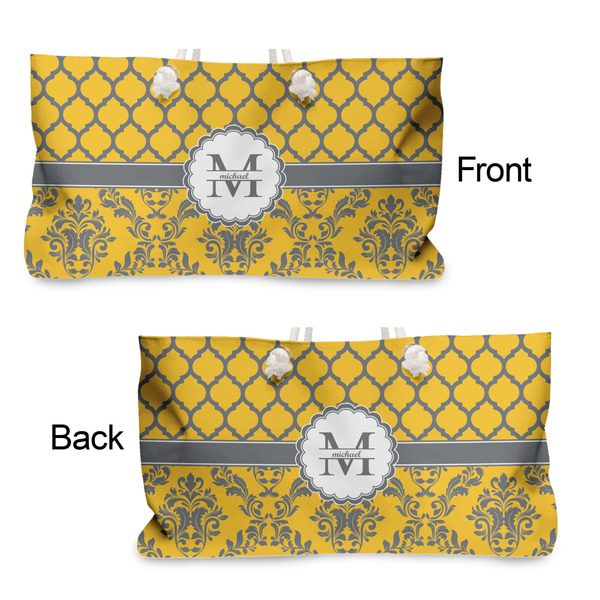 Damask & Moroccan Large Rope Tote - From & Back View