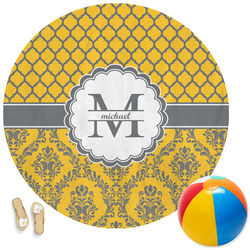 Damask & Moroccan Round Beach Towel (Personalized)