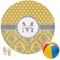 Damask & Moroccan Round Beach Towel (Personalized)