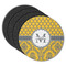Damask & Moroccan Round Rubber Backed Coasters - Set of 4 (Personalized)