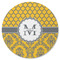 Damask & Moroccan Round Rubber Backed Coaster (Personalized)
