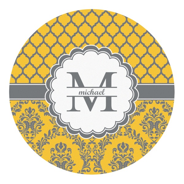 Custom Damask & Moroccan Round Decal - Large (Personalized)