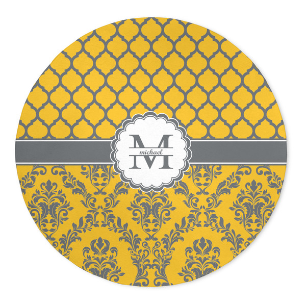 Custom Damask & Moroccan 5' Round Indoor Area Rug (Personalized)