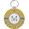 Damask & Moroccan Round Keychain (Personalized)