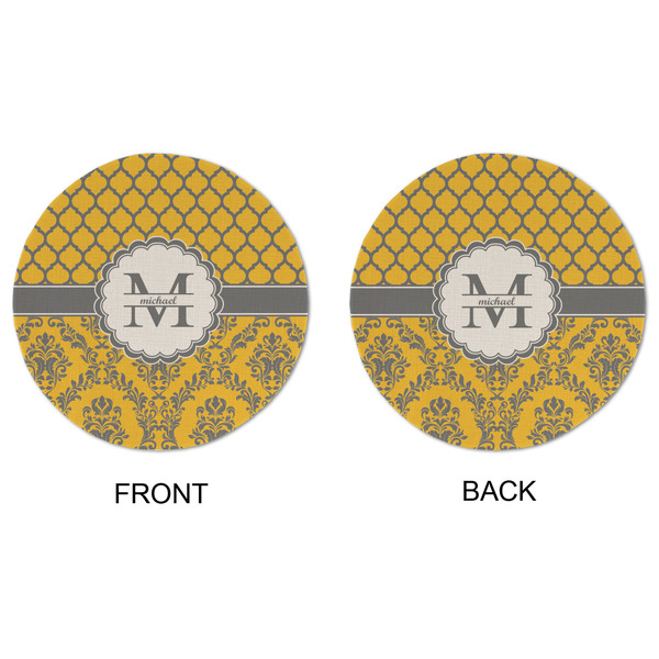 Damask & Moroccan Round Linen Placemats - APPROVAL (double sided)