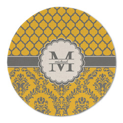 Damask & Moroccan Round Linen Placemat (Personalized)