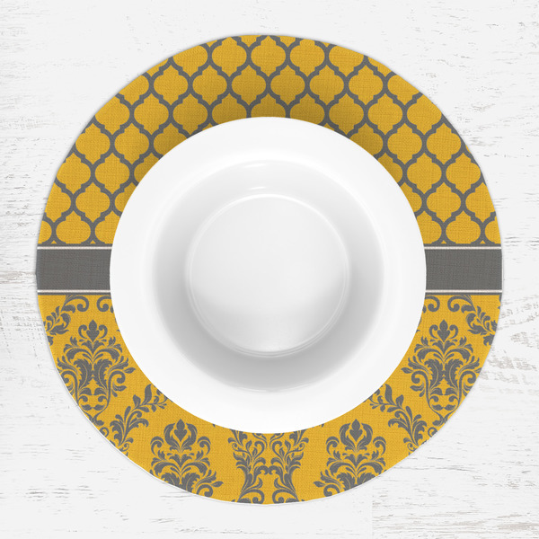 Damask & Moroccan Round Linen Placemats - LIFESTYLE (single)